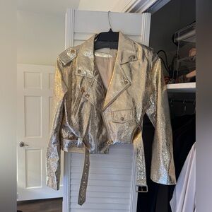 Amanda uprichard gold foil jacket